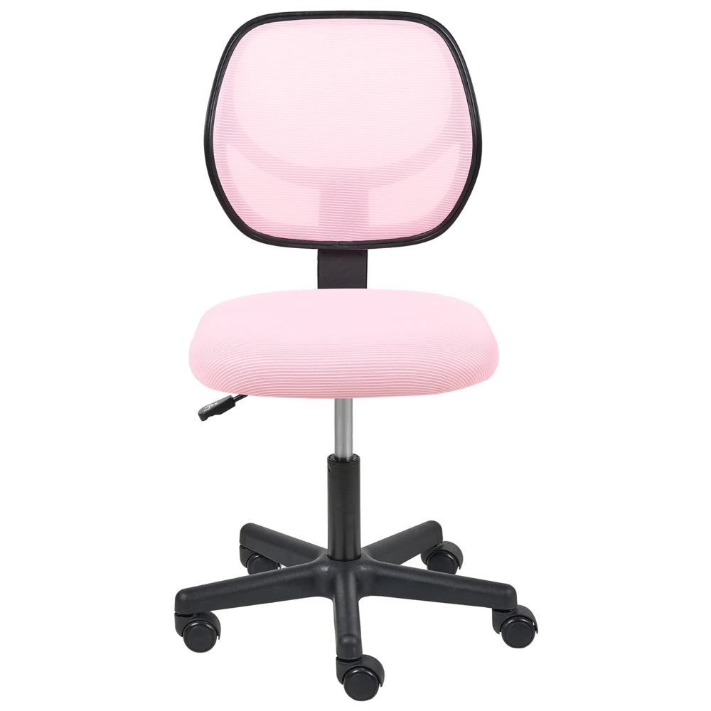 Sedia da ufficio imbottita senza braccioli con seduta girevole rosa pastello Joyful