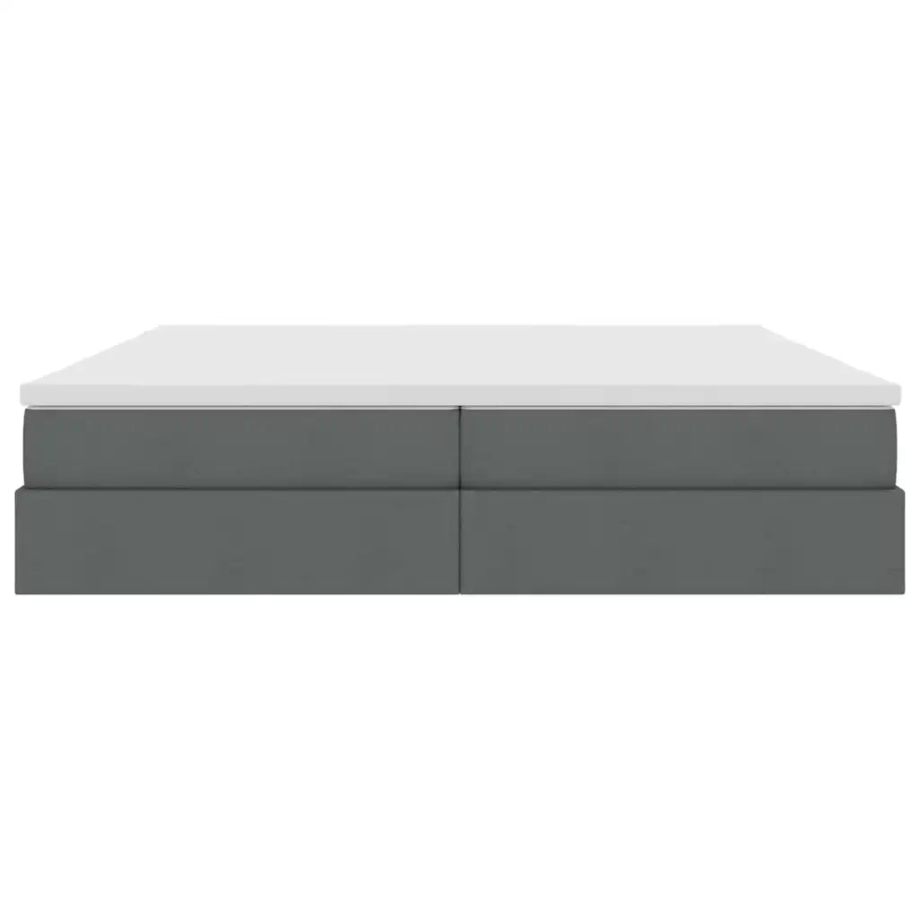 Letto con contenitore e materasso Grigio scuro 200 x 200 cm