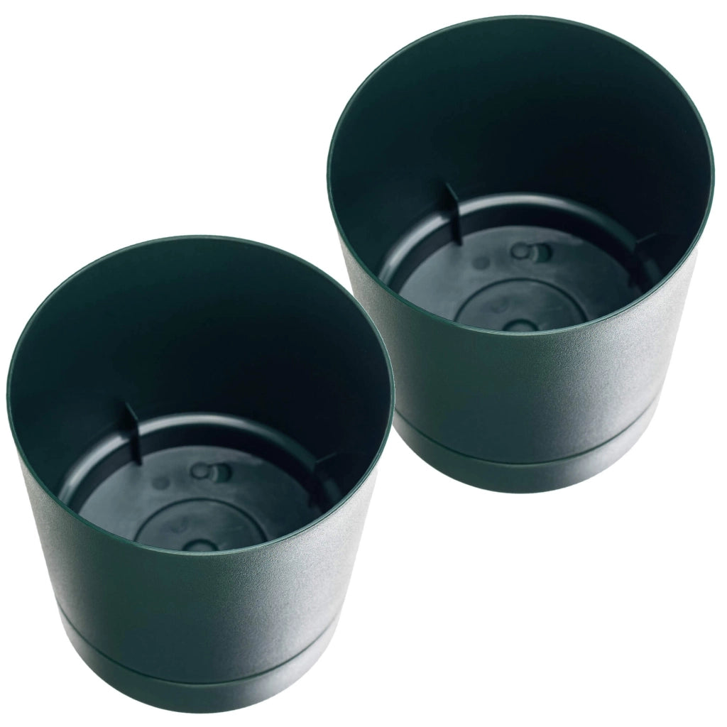 Vaso da fiori KADAX con coprivaso e sottovaso, rotondo, 20 cm, set da 2