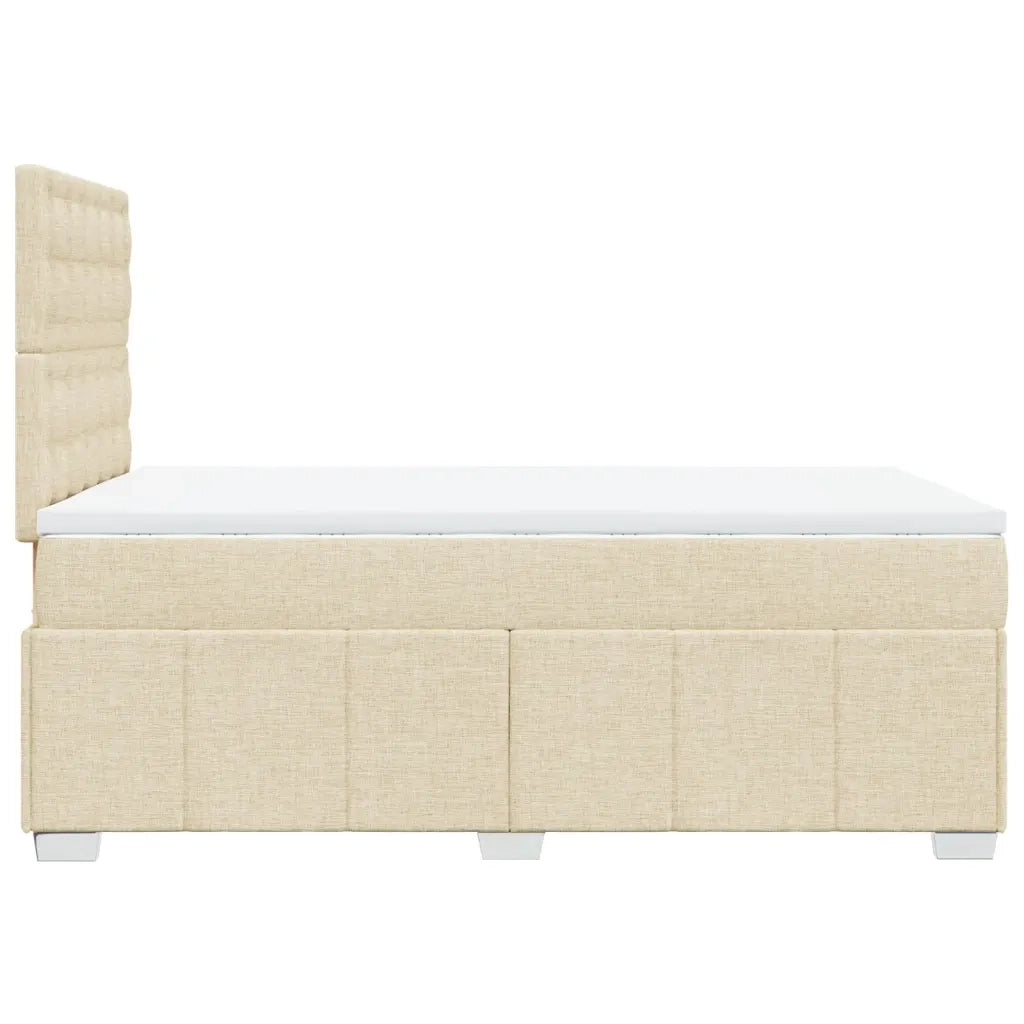 vidaXL Giroletto a Molle con Materasso Crema 120x200 cm in Tessuto