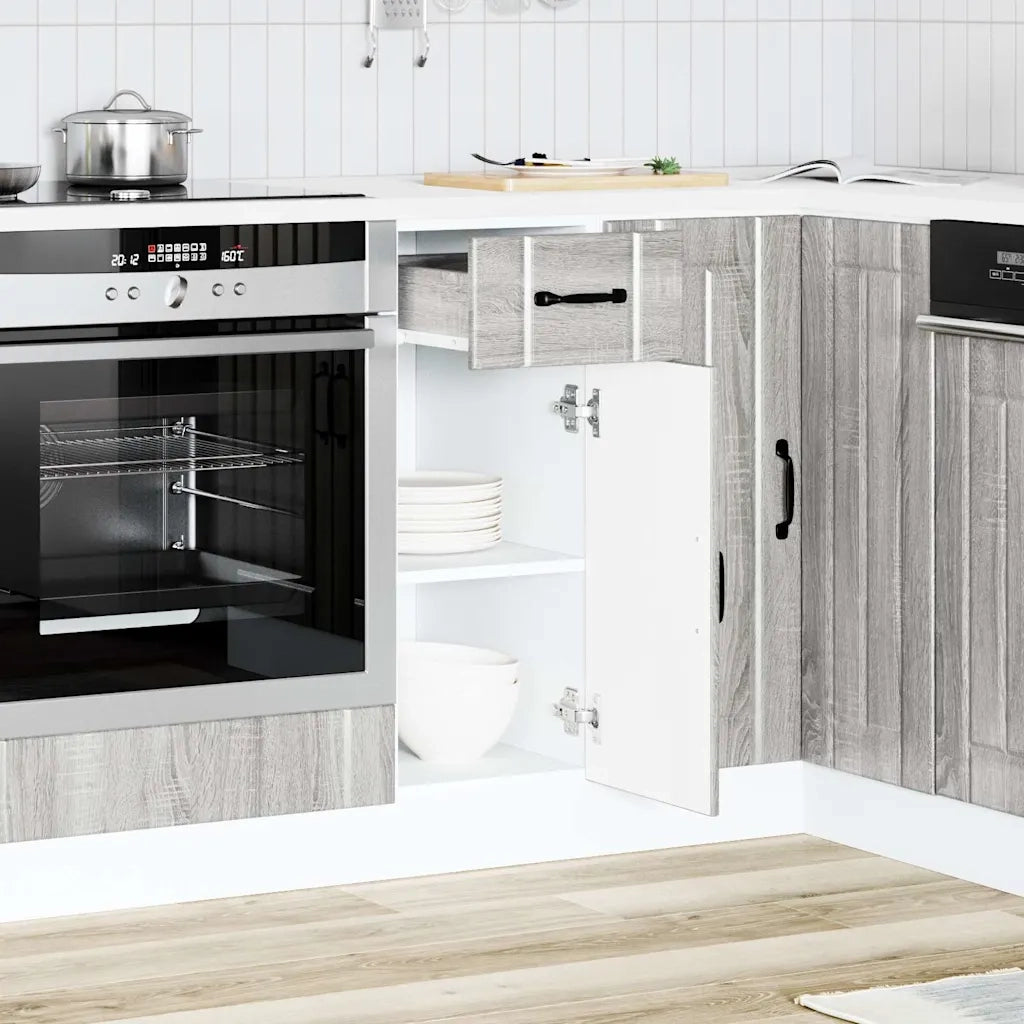 Base da Cucina-Mobile Base da Cucina Lucca Grigio Sonoma in Legno Multistrato 552691