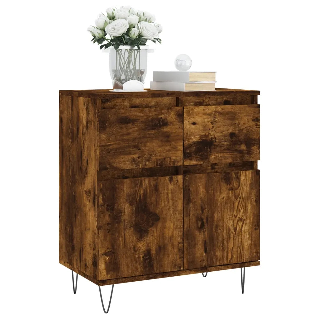 Credenza | Madia | Buffet da pranzo | Armadio da pranzo Rovere Fumo 60x35x70 cm in Legno Multistrato