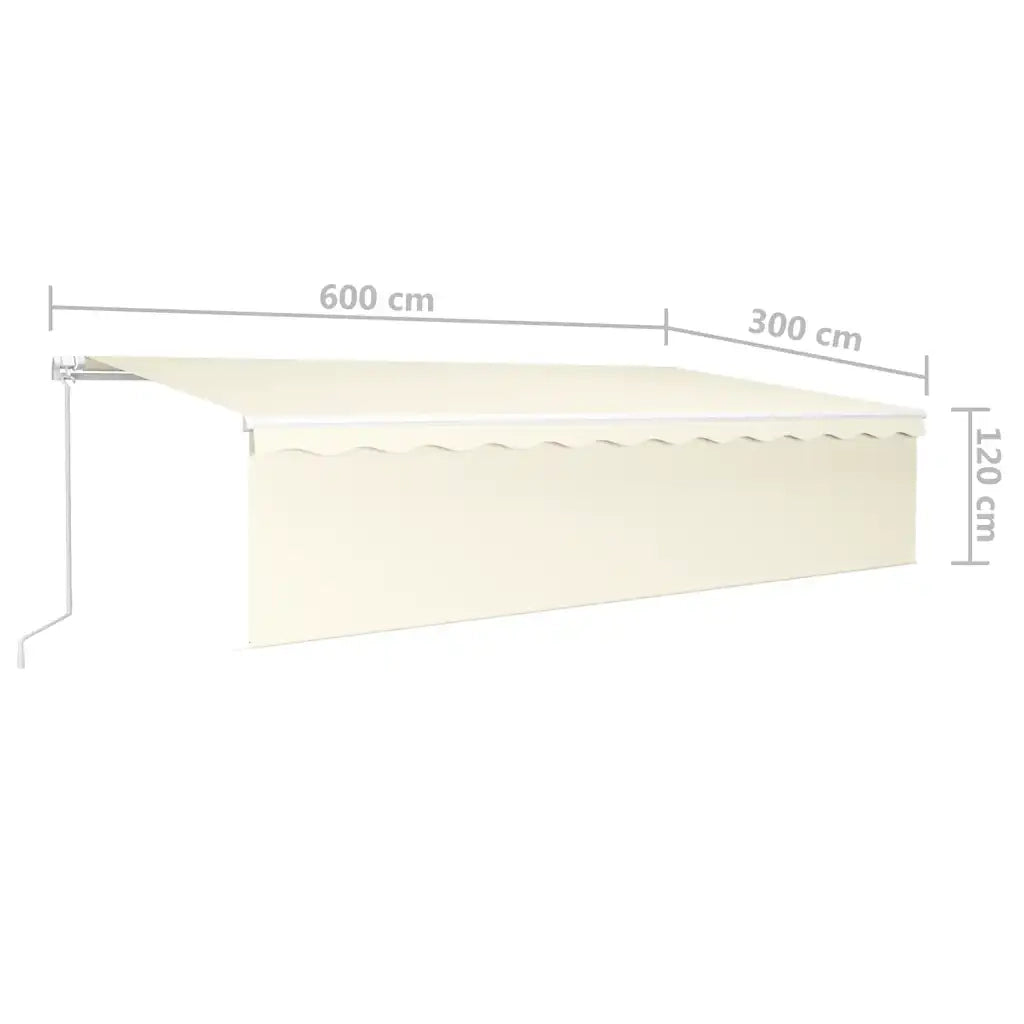 Tenda da Sole Retrattile Manuale con Parasole 6x3 m Crema cod mxl 43665