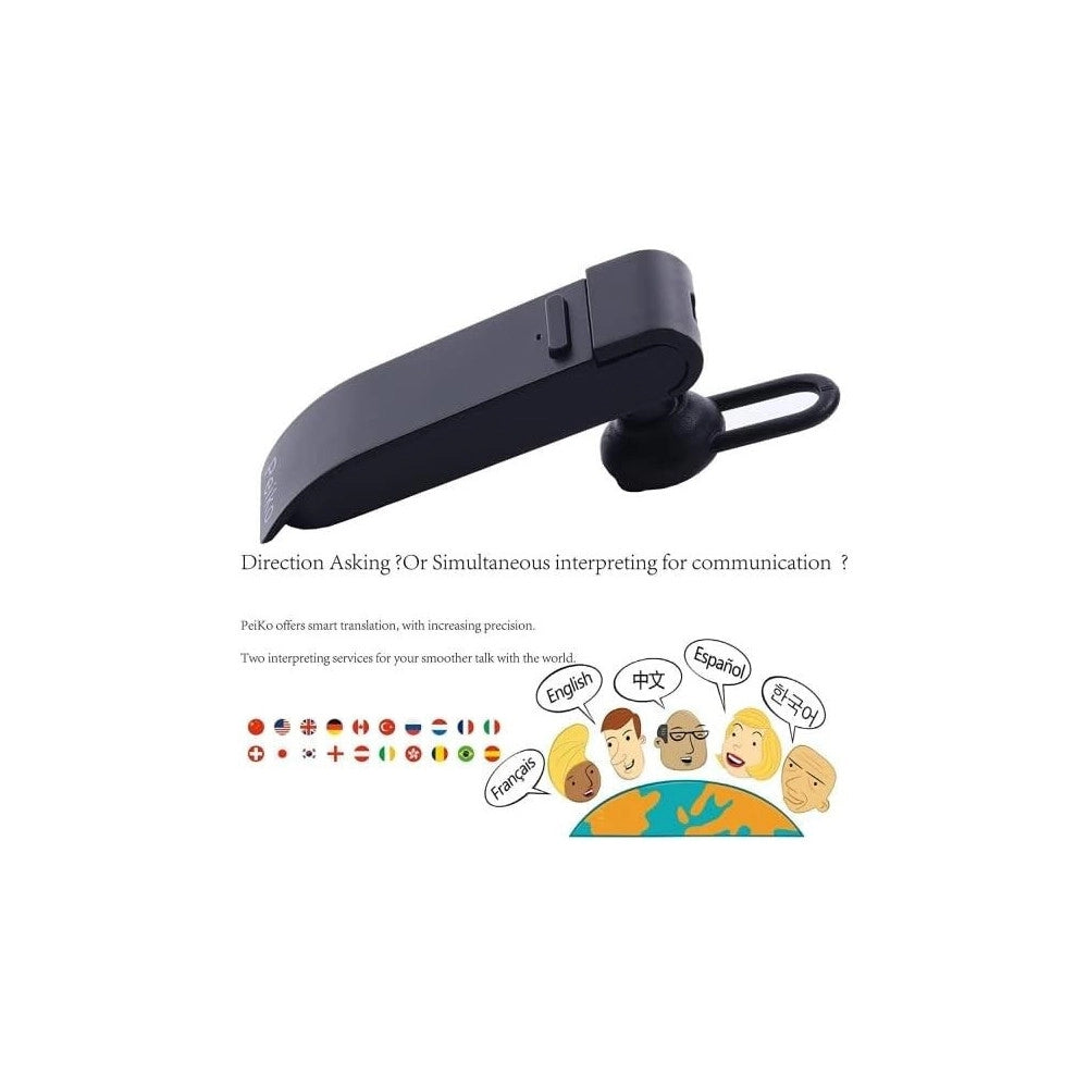 Trade Shop - Traduttore Simultaneo Peiko Auricolare Cuffie Bluetooth Traduzione In 16 Lingue -