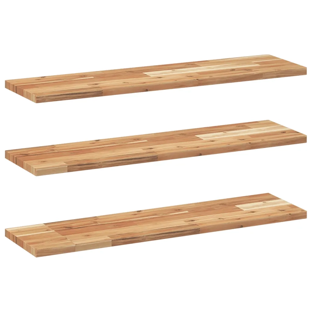 vidaXL Mensole da Parete 3 pz 80x20x2 cm Legno Acacia Rifinito a Olio