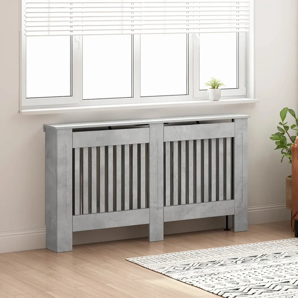 Copertura per radiatori Grigio cemento 152 x 19 x 81,5 cm 884083