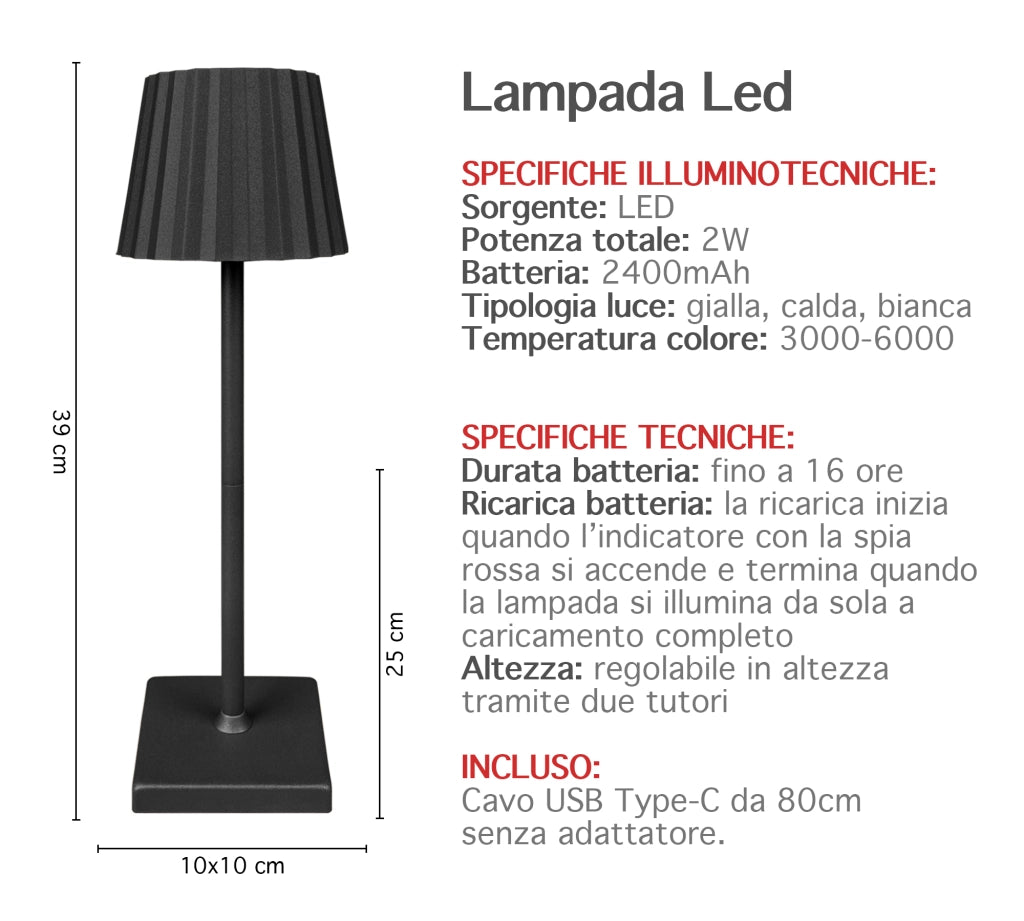 Coppia Di Lampada Da Tavolo LED Set 2 Pezzi Design Moderno Senza Fili Ricaricabile Controllo Touch Selezione Colore Intensità Dimmerabile Altezza Regolabile Con Adattatore Per Bottiglia 3000/4500/600K  2Pz-Atmoshpere-Nero