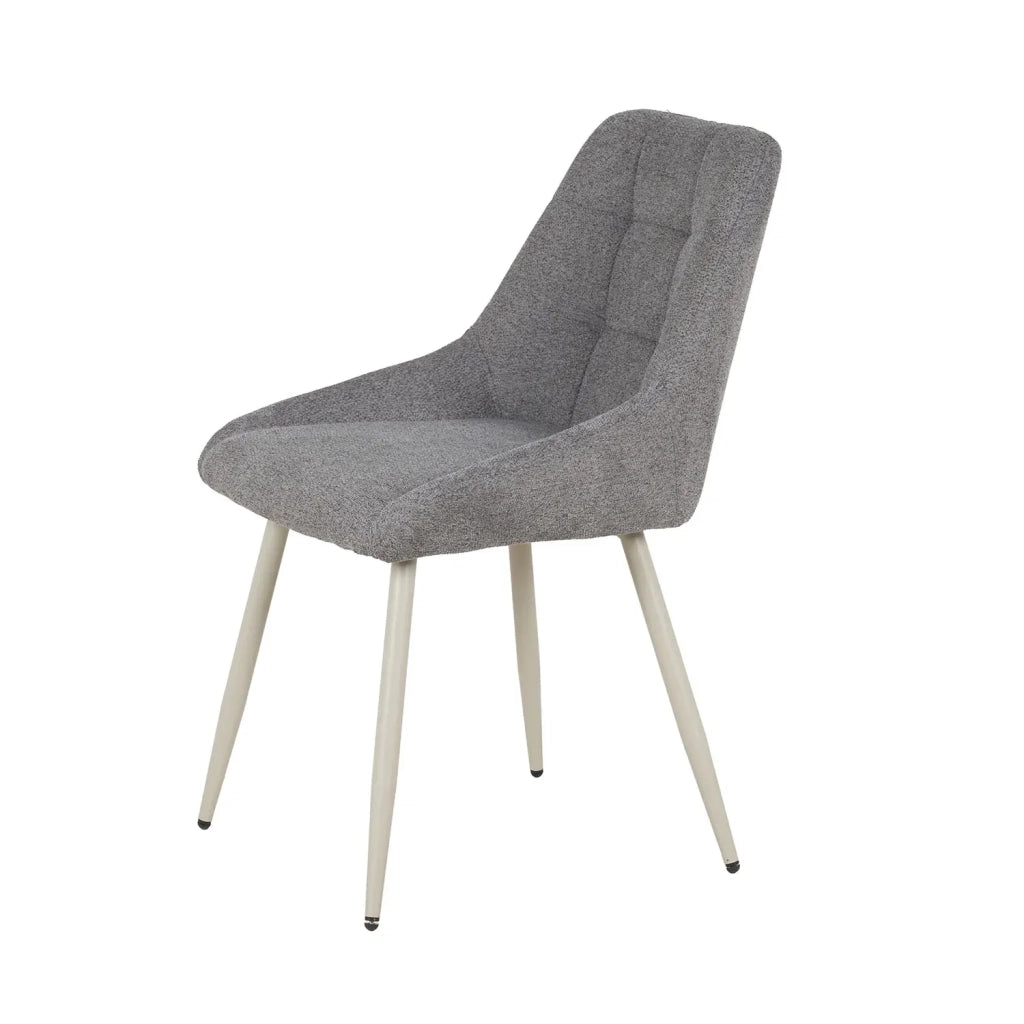LÚZETE - SEDIA DA PRANZO IMBOTTITA GRIGIA GAMBE BEIGE WESKA