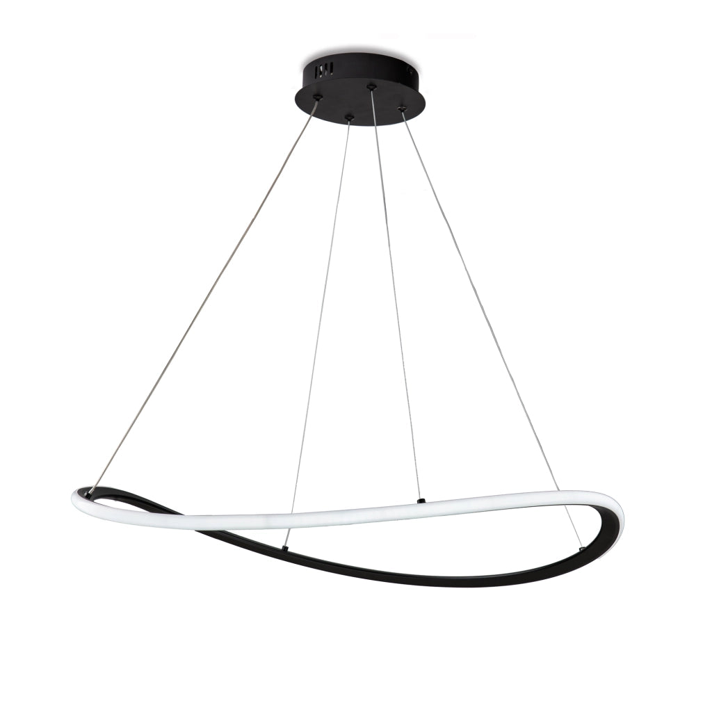 Sospensione Moderna Darwin Plastica Nera Led 40W Dimmerabile 3000-4000-6000K