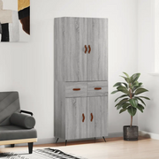 Credenza Grigio Sonoma 69,5x34x180 cm in Legno Multistrato 3198127
