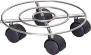 Trolley per piante in acciaio inox verniciato a specchio Ø 23 x 65 cm per interni - Trolley fiori in acciaio inox