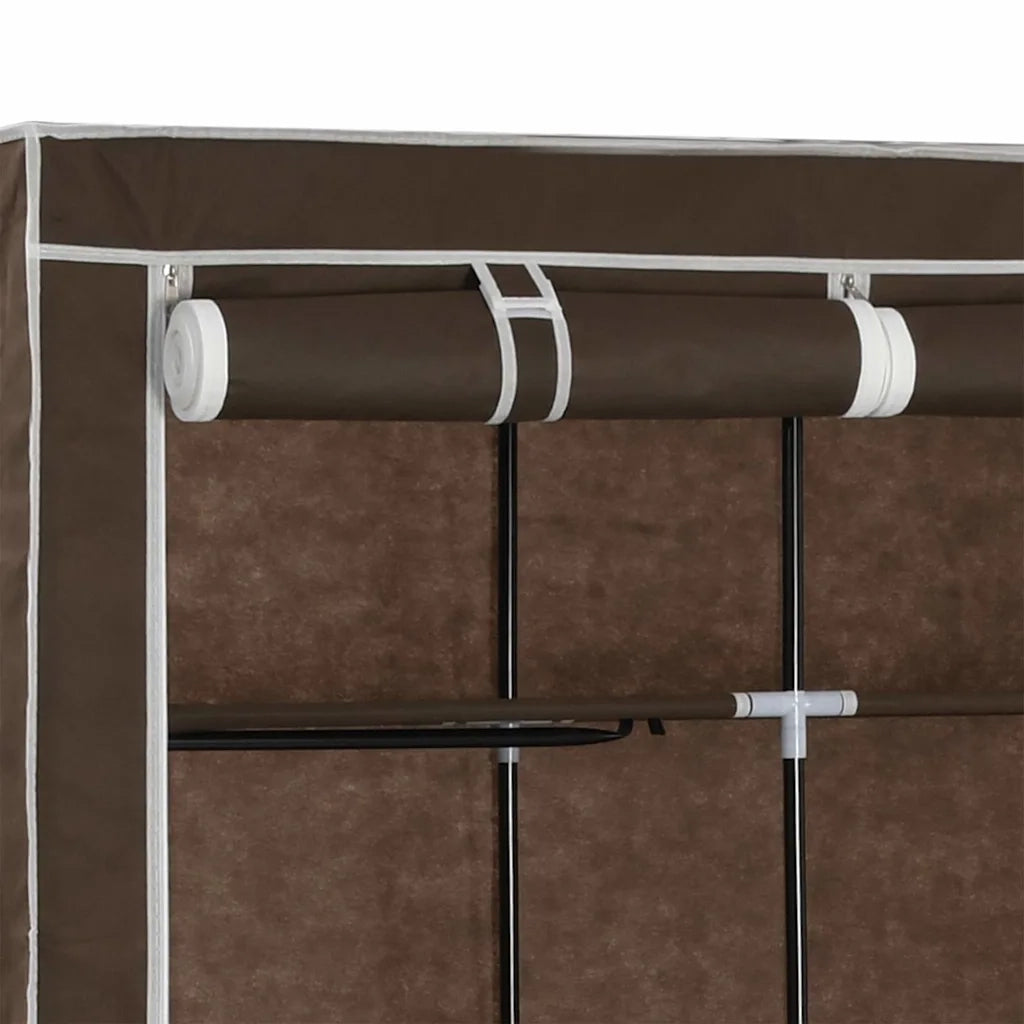 Armadio con Scomparti e Aste Marrone 150x45x175 cm in Tessuto cod mxl 72698