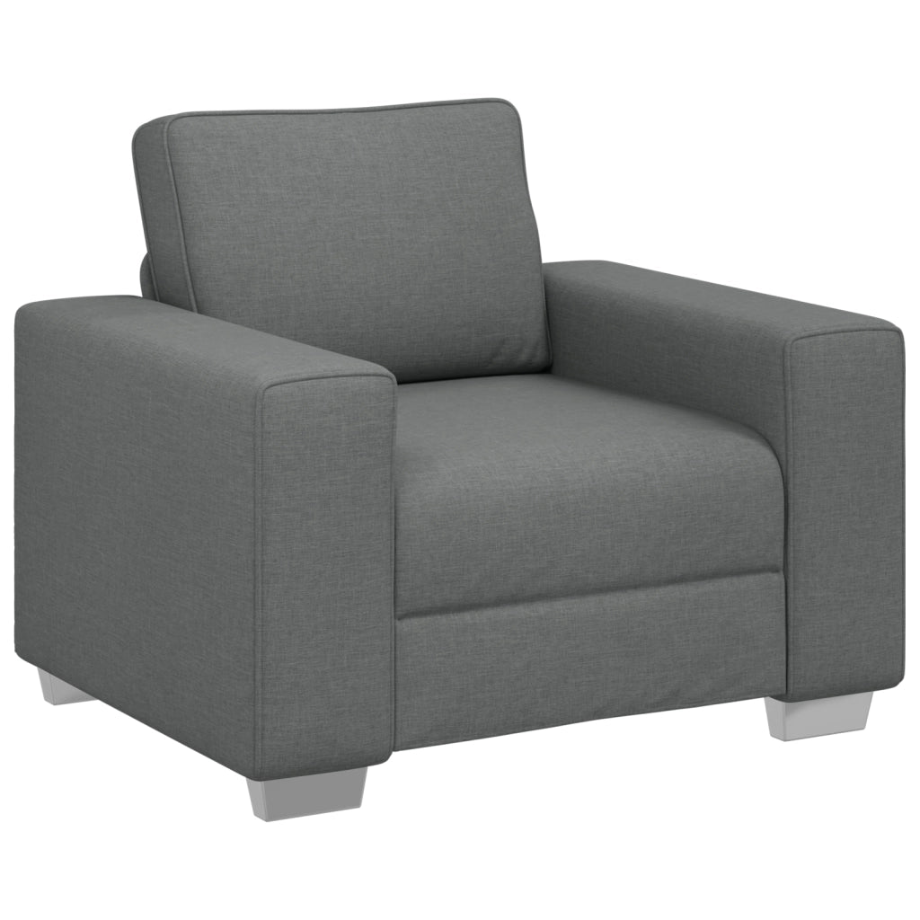 Set divano 3 pezzi con cuscini grigi scuri