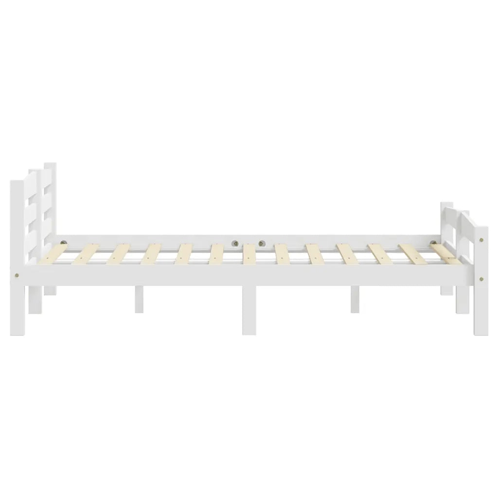 Letto matrimoniale | Letto per adulti | Giroletto senza Materasso Bianco 200x200 cm Legno Massello Pino