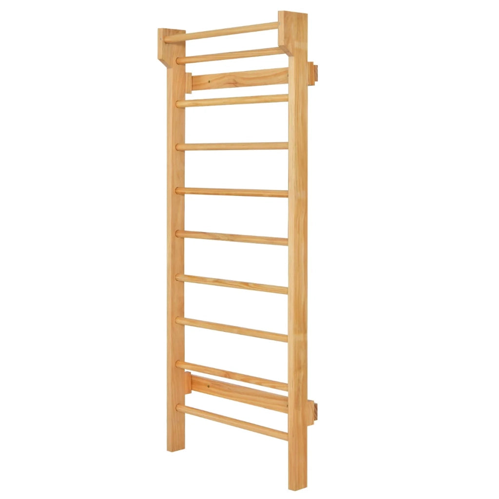 Spalliera da parete 195 x 80 x 14 cm per ginnastica con portata 150 kg realizzata in legno di pino naturale 20_0012050