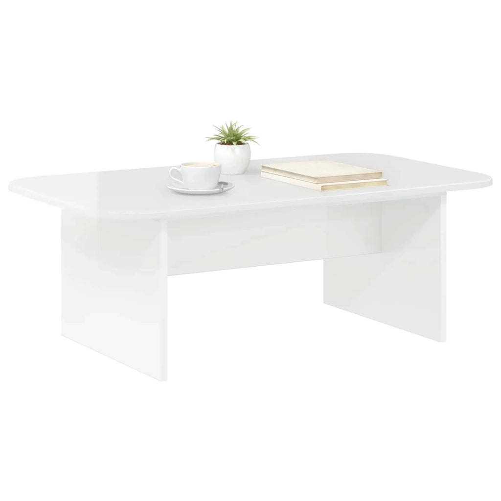 Tavolino da salotto Bianco Lucido 93 x 53 x 33 cm 891144