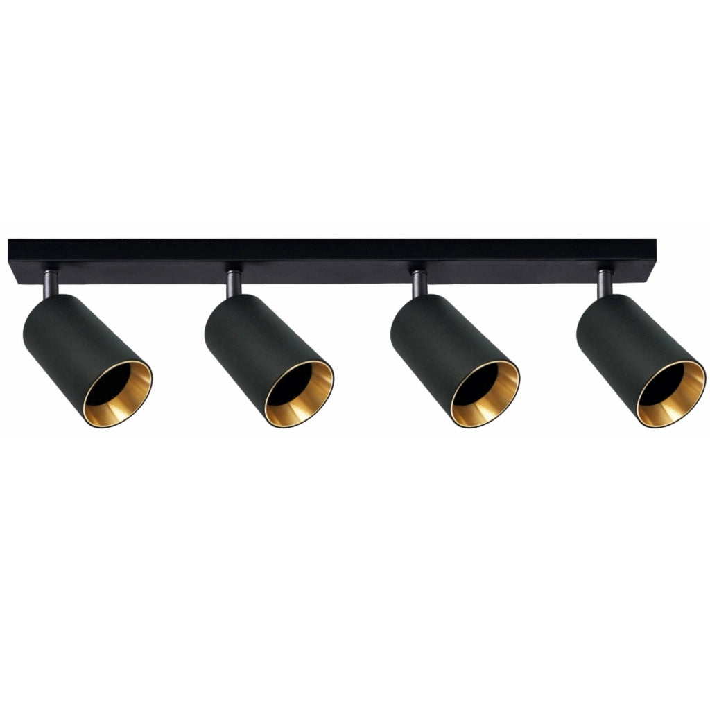 Applique/Plafoniera 4 faretti GU10 nero-oro Maribel Polux