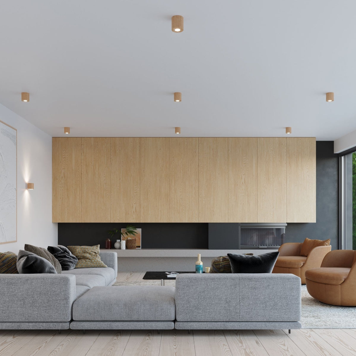 Lampada da parete ORBIS in legno naturale