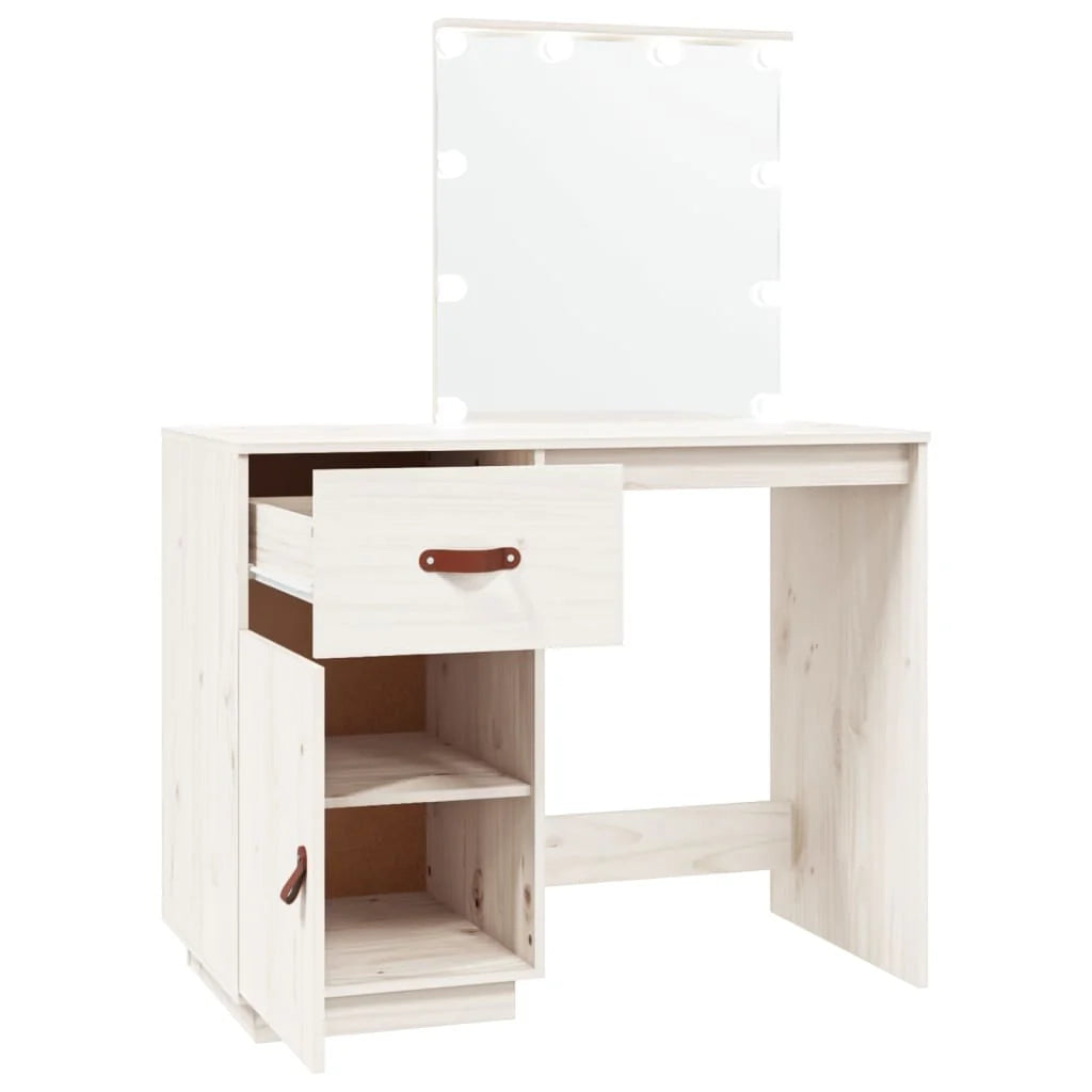 Toletta con luce LED bianca 95 x 50 x 133,5 cm legno di pino massiccio 02_0006221