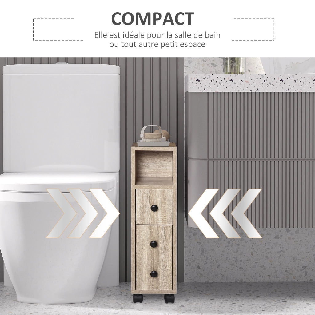 Porta Carta Igienica ¨C zephmum ¨C 3 Ripiani Legno Rovere