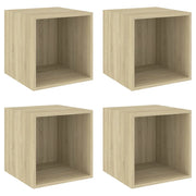 Armadietto a Muro | Mobili a Muro 4 pz Rovere Sonoma 37x37x37 cm Legno Multistrato