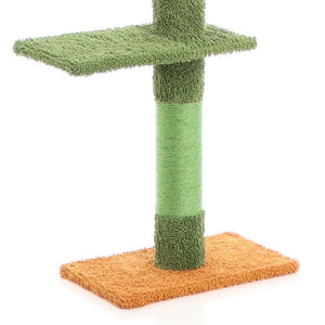 Fudajo Albero tiragraffi a soffitto verde 229-275cm Altezza regolabile con 4 livelli e sisal Gatti
