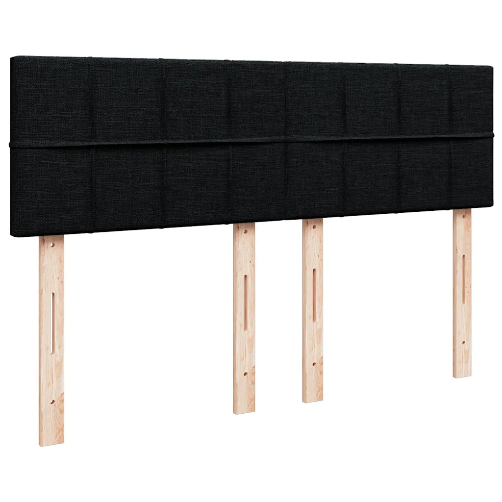Giroletto a Molle con Materasso Nero 140x200 cm in Tessuto