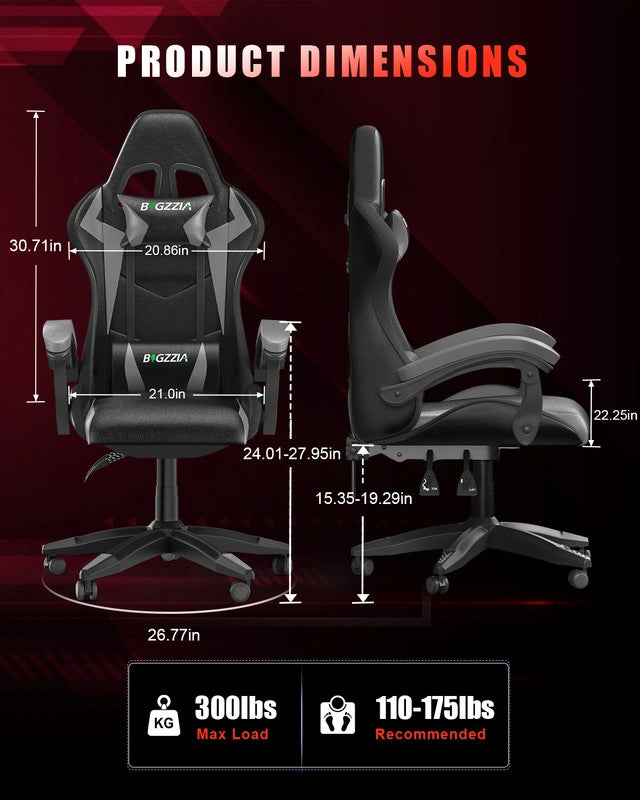 Sedia da gaming,  Sedia da gaming professionale con tecnologia LED RGB integrata, con poggiatesta, supporto lombare e braccioli