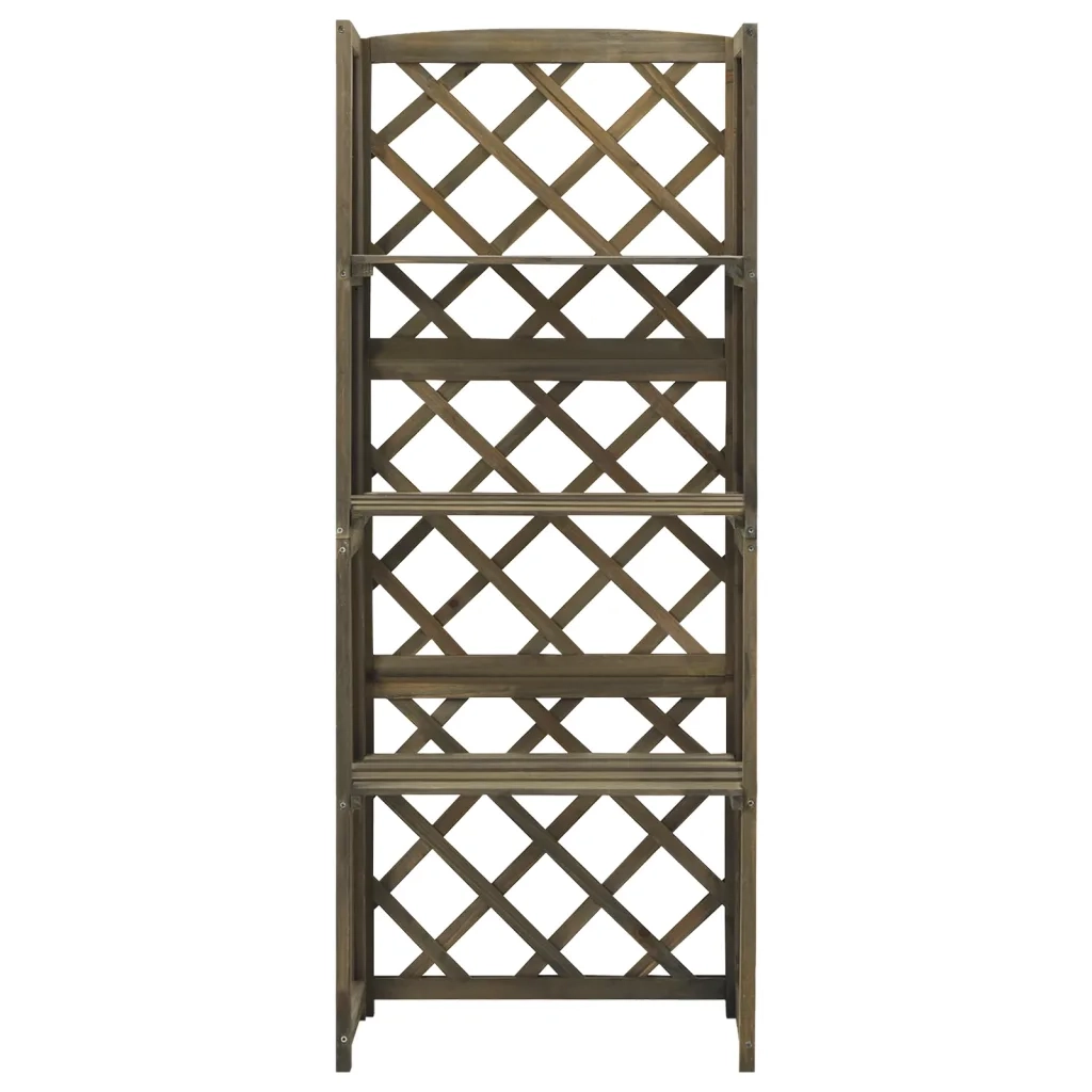 Graticcio con Ripiani Grigio 55x30x140cm in Massello di Abete CFW7076433