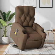 Poltrona Alzapersona Massaggiante Elettrica Marrone Tessuto 3204750