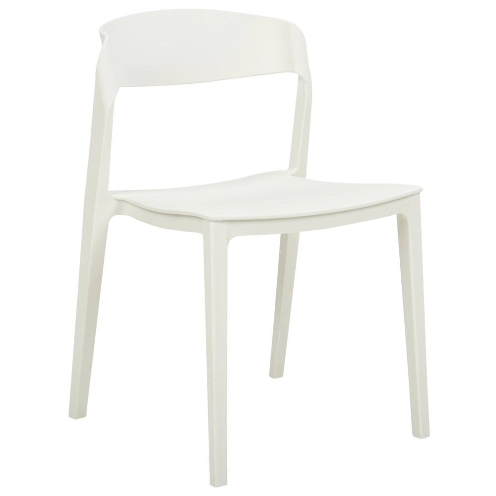 Set di 2 sedie da pranzo bianche impilabili con gambe senza braccioli Sedie da conferenza in plastica Design moderno contemporaneo Sedute per la sala da pranzo