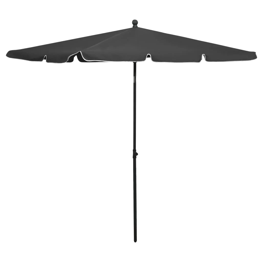 Ombrellone da giardino con palo 210 x 140 cm antracite 02_0008324