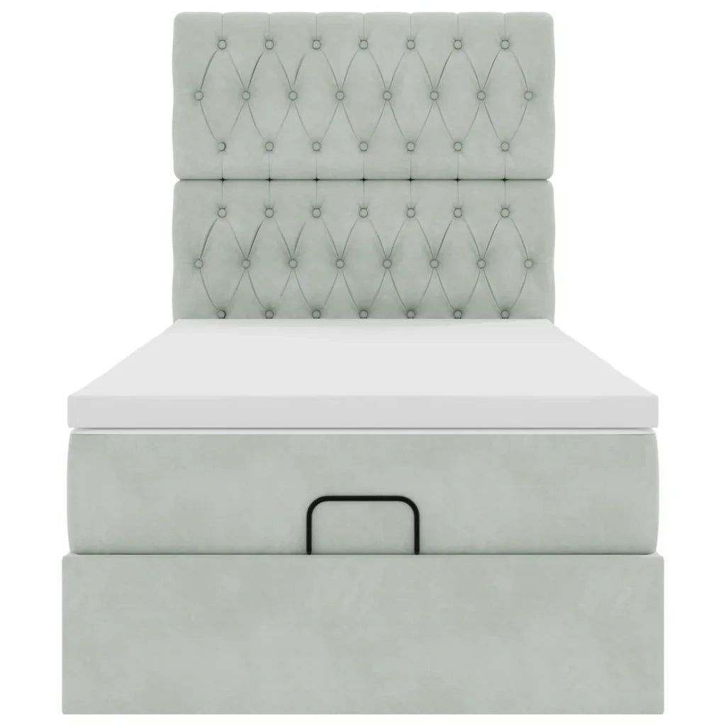 vidaXL Struttura Letto Pouf con Materassi 90x200 cm in Velluto