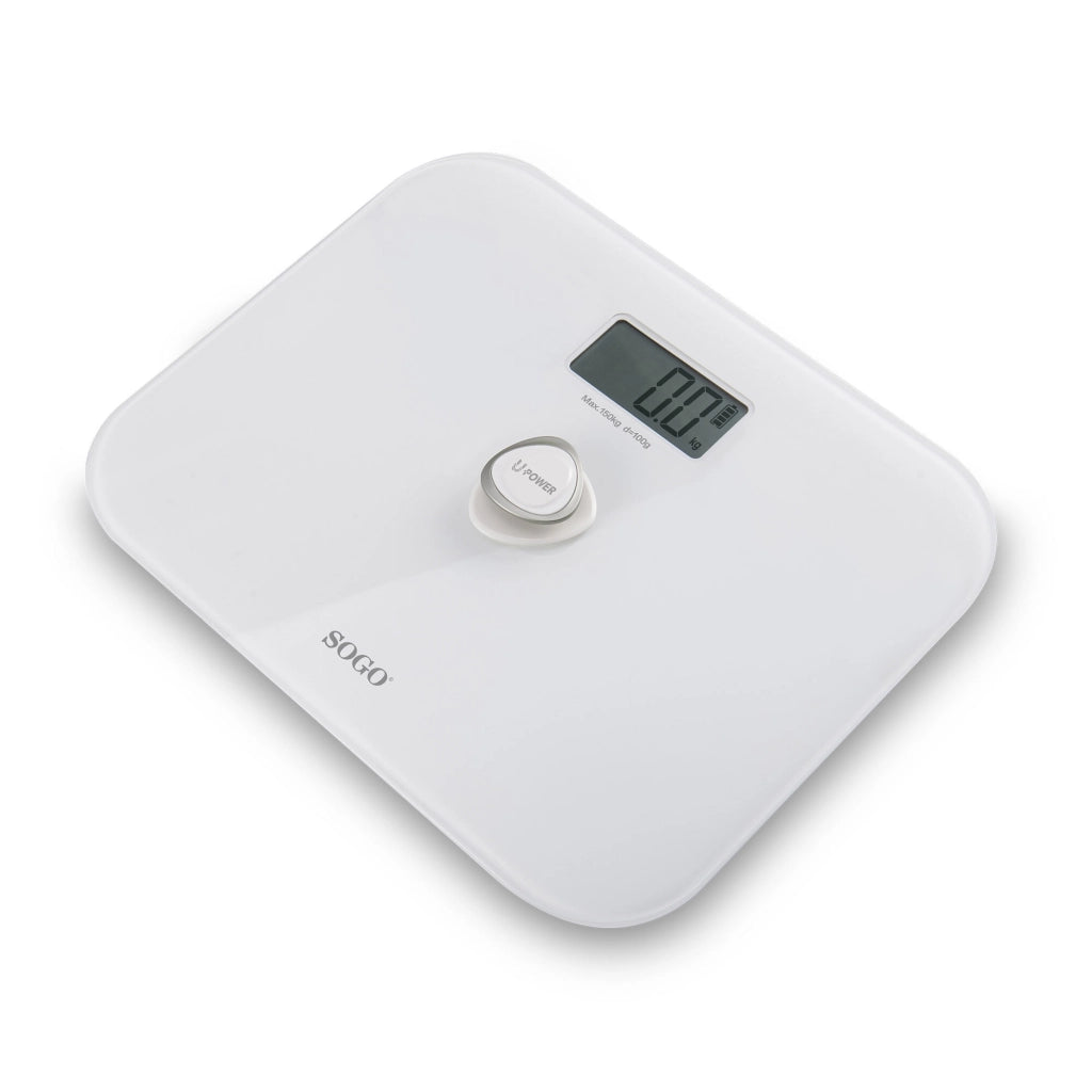 Bilancia pesapersone digitale senza batterie, tecnologia autoricaricabile, display LCD 150kg bagno - SOGO