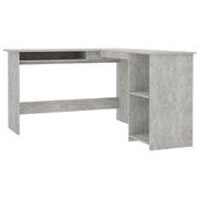 Scrivania tavolo postazione di lavoro mobile per computer scrivania angolare a L legno ingegnerizzato grigio 02_0023684