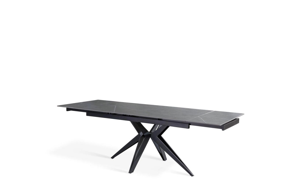 Tavolo Allungabile 160/240x90x76 cm in Ceramica Match 2 Grigio Opaco
