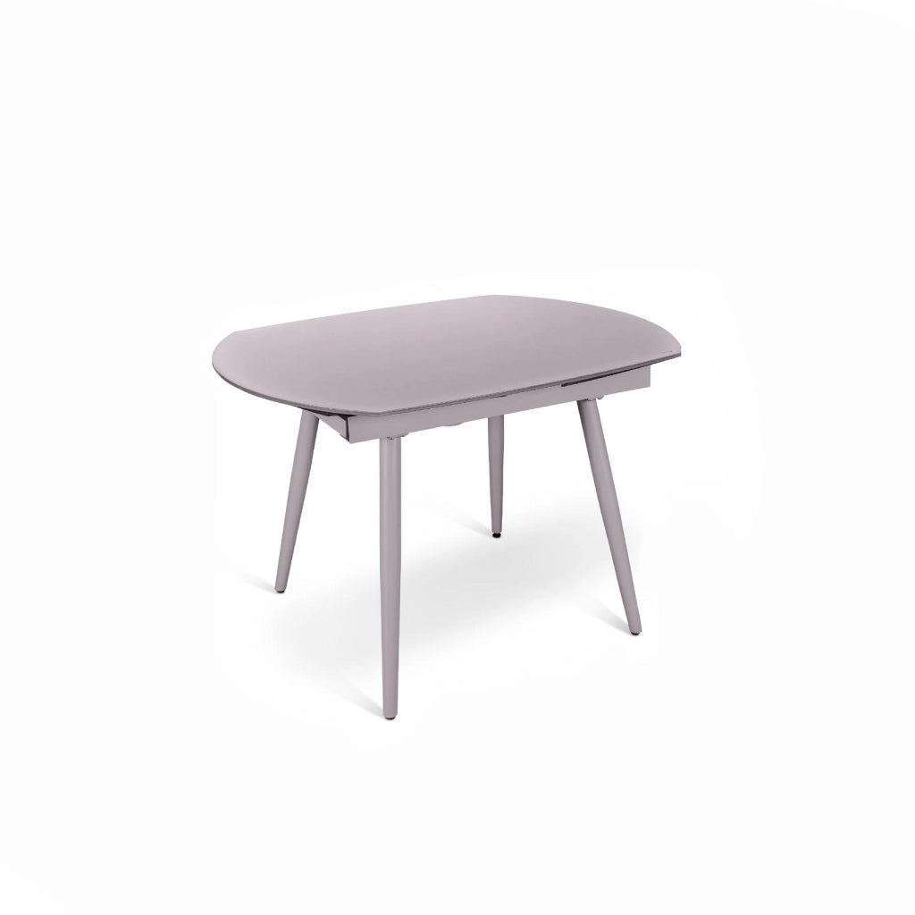 Tavolo allungabile in vetro temperato con top grigio 120/180x90h cm