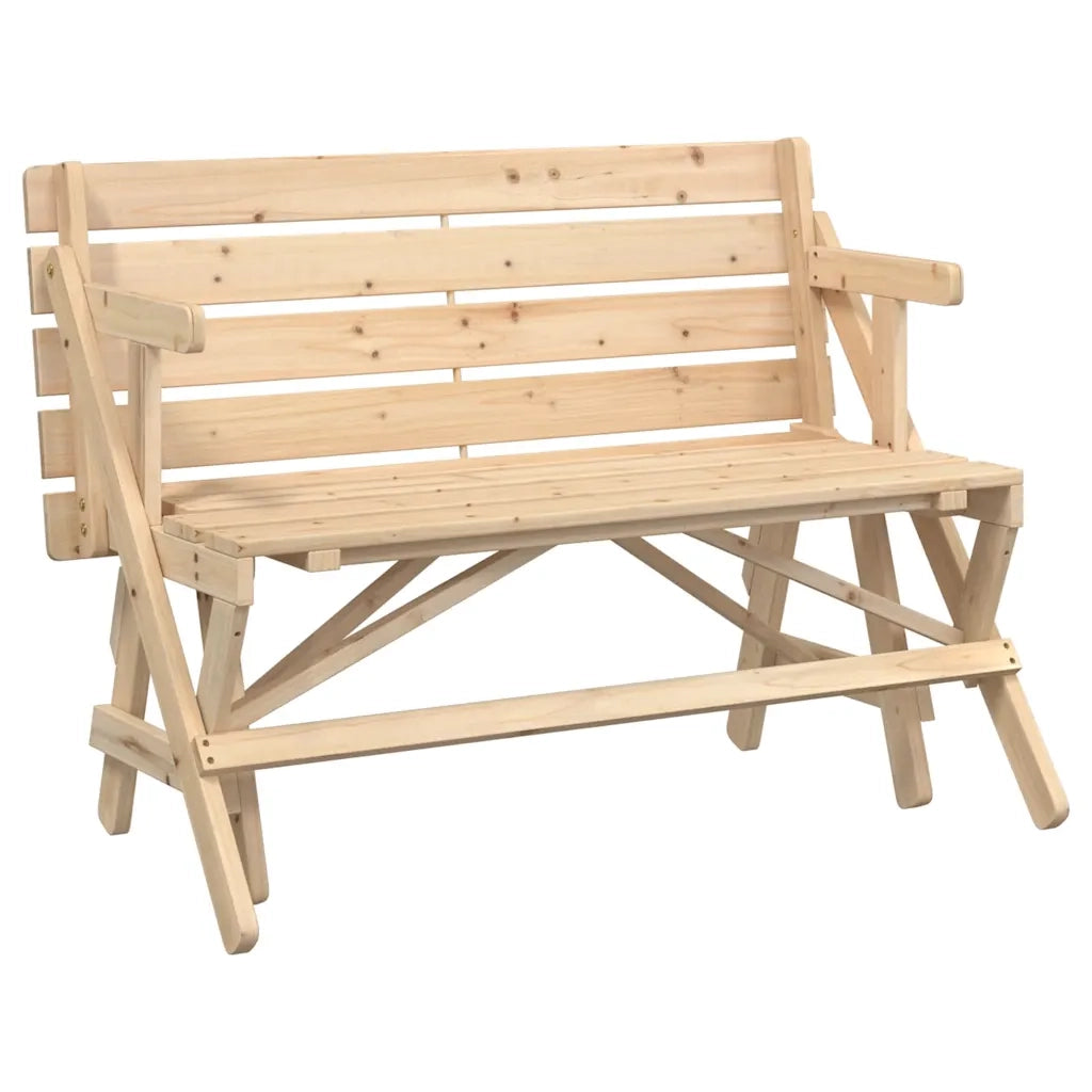 vidaXL Tavolo da Picnic con Panche in Legno Abete 2-in-1 Convertibile
