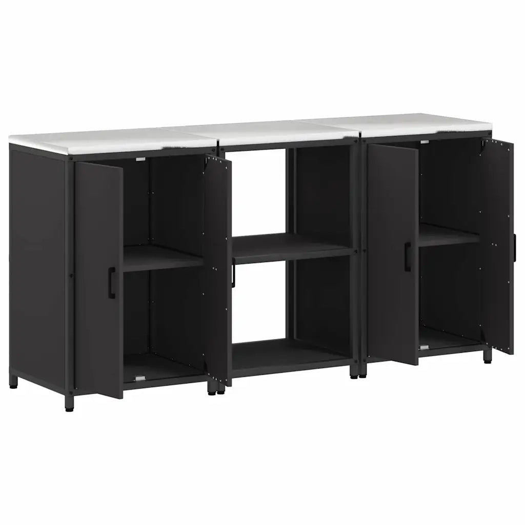 Set di Stoccaggio per Cucina con lo scaffale 3 pcs Nero 3392694