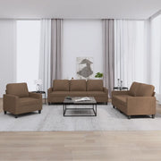 Set di Divani 3 pz con Cuscini Marrone in Tessuto 3201431