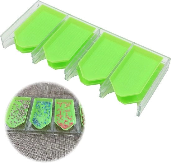 Organizzatore per dipinti con diamanti - con 8 contenitori - cassa di conservazione per diamantopittura - per piastrelle da vetro, artigianato, gioielli, tablet per nail art, artigianato - 23.4x9.4x3cm