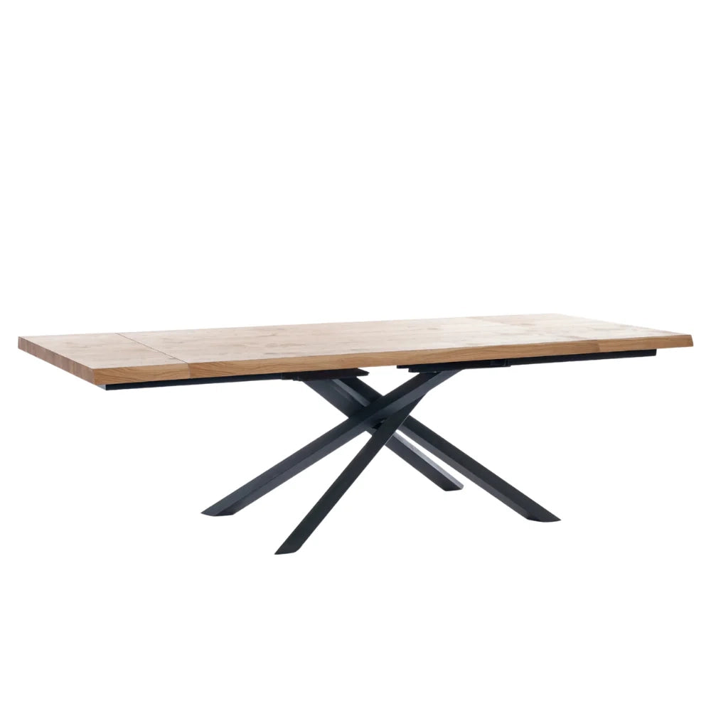 Tavolo da pranzo allungabile in legno impiallacciato rovere naturale Blake 200-300x100 cm fino a 12 posti Made in Italy | Duzzle