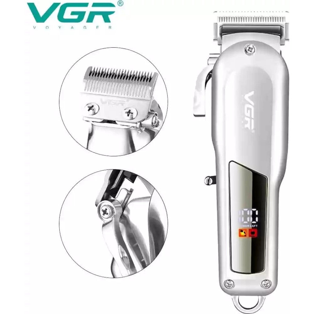Trade Shop - Tagliacapelli Professionale A Batteria Usb Elettrico Display Lcd Rasoio Vgr V-278 -