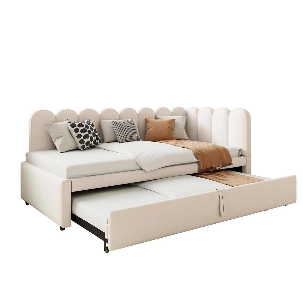 Divano angolare 2 in 1 - Xylo - 90/180x200 cm velluto beige