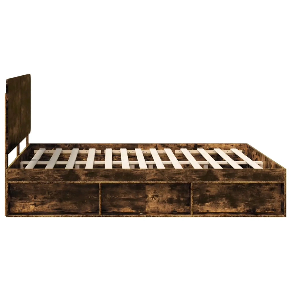 Struttura del letto Rovere fumé 180 x 200 cm Pino massello 3412456