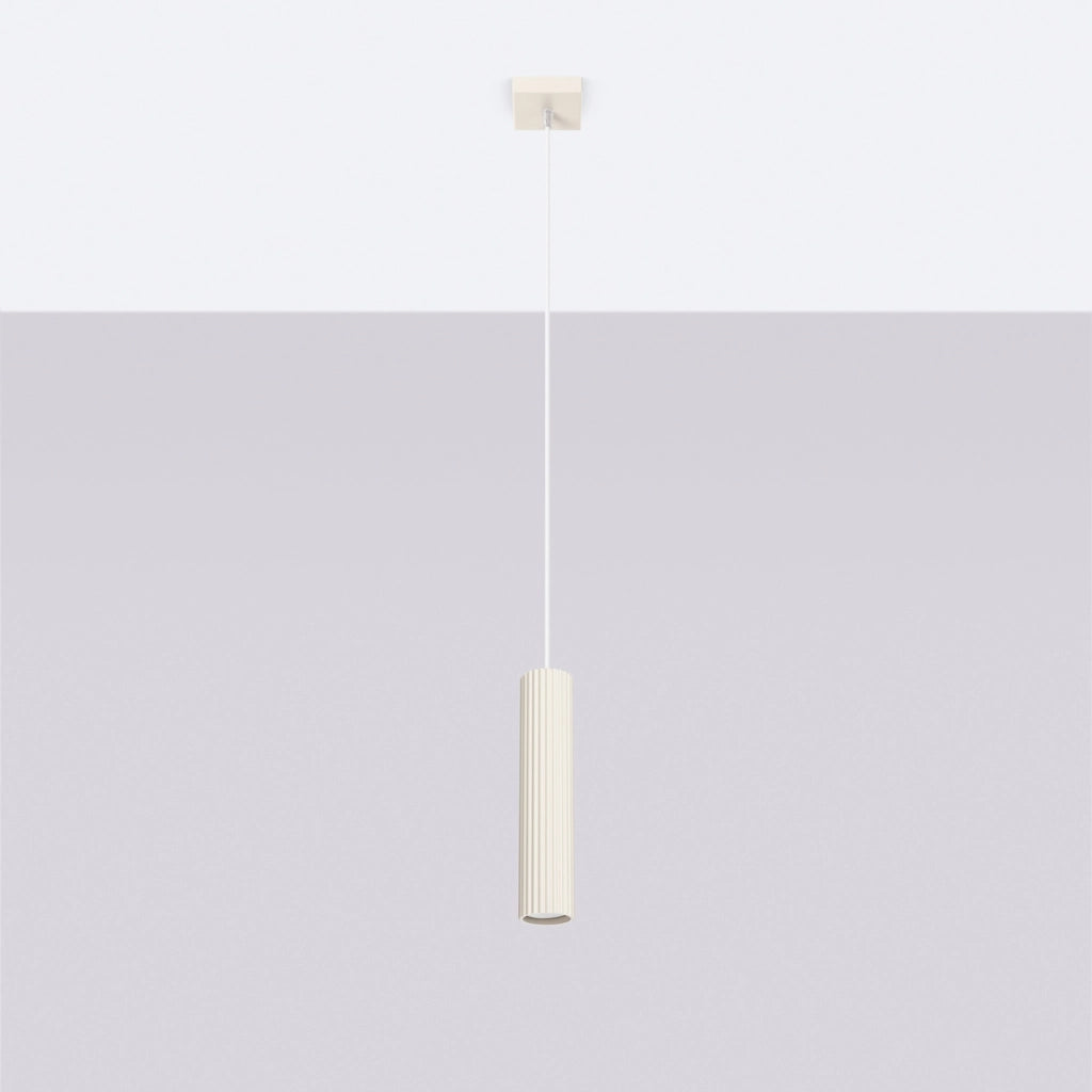 Lampada a sospensione tubo beige GU10 10W GRAVIO Pure