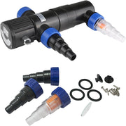 ® Lampada Disifettante UVC per Laghetti da Giardino 11 Watt Cavo 5m 3 Adattatori Sterilizzatore per Acquario Lampada di Sterilizzazione Filtro Luminoso