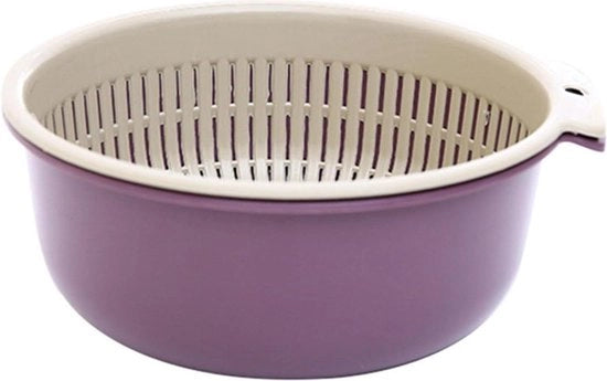 Kit di Asciugatura - Asciugaplastico Bicamera per Frutta Verdura - Contenitore da Lava con Fusto Rimosso (Large)