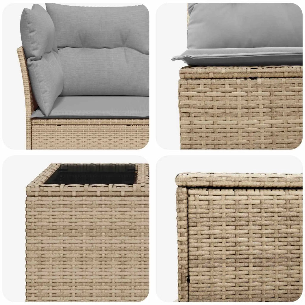 Set di divani 8 pz Beige e Grigio Chiaro 3448285