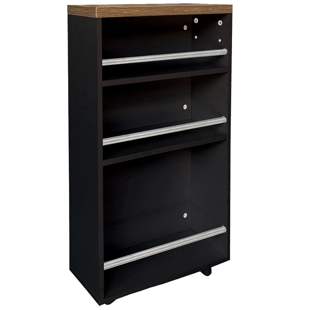 Carrello Portaoggetti Cucina Slim Salvaspazio Nero Industrial Multiuso con Ruote